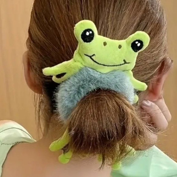3 Pack Of Scrunchies Frog, Cat, Panda New - Picture 3 of 6